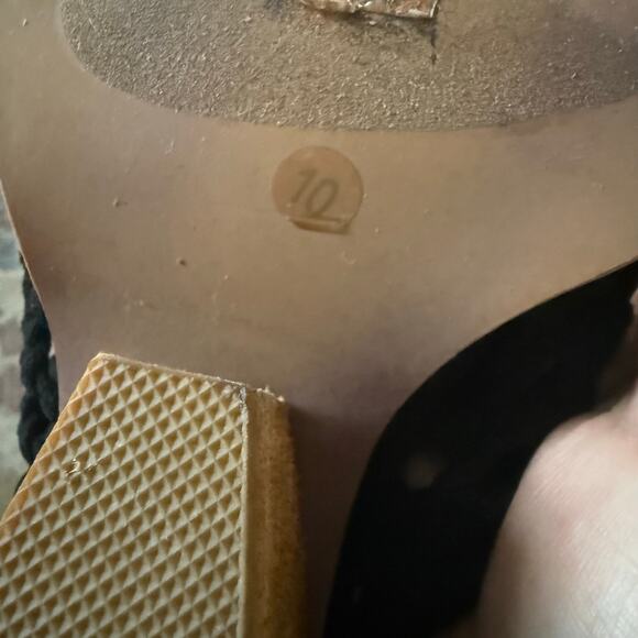 Jeffrey Campbell Leone Suede Woven Mules Black Slip On Shoes Size 10 - Picture 8 of 9